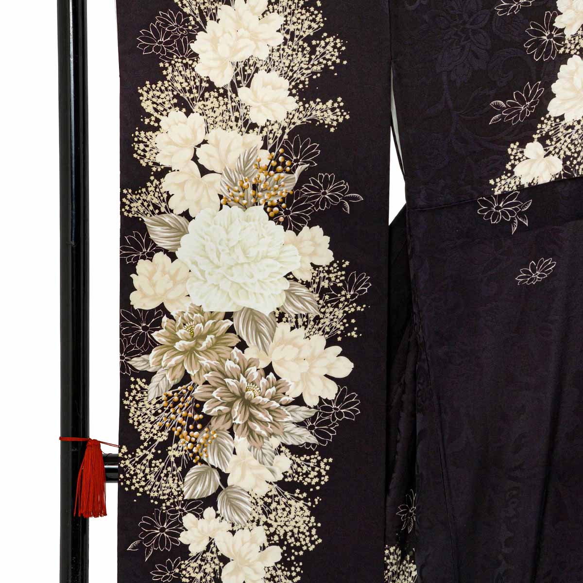 黒紫　白洋花（【振袖・袋帯・長襦袢のセット商品】）