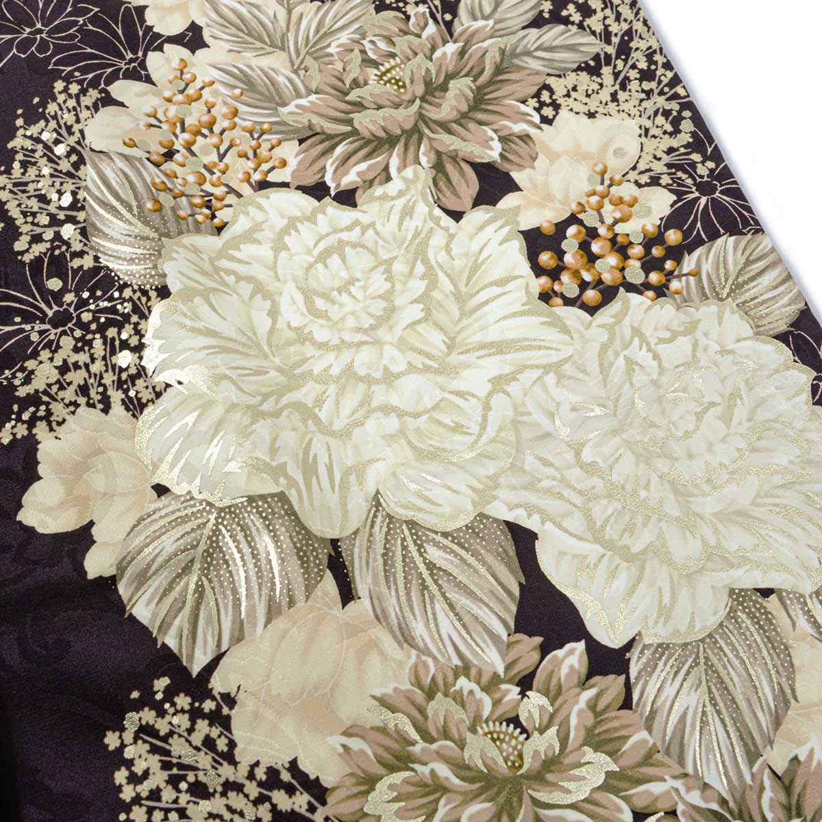 黒紫　白洋花（【振袖・袋帯・長襦袢のセット商品】）