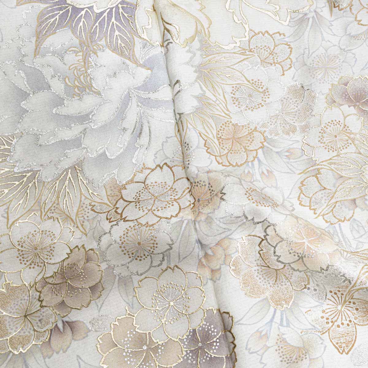 白 牡丹に枝垂れ桜（【振袖・袋帯・長襦袢のセット商品】） | FURISODE