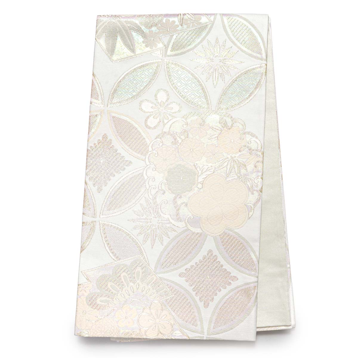 濃紺　百合に椿　ねじれ梅（【振袖・袋帯・長襦袢のセット商品】）