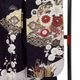 濃紺　百合に椿　ねじれ梅（【振袖・袋帯・長襦袢のセット商品】）