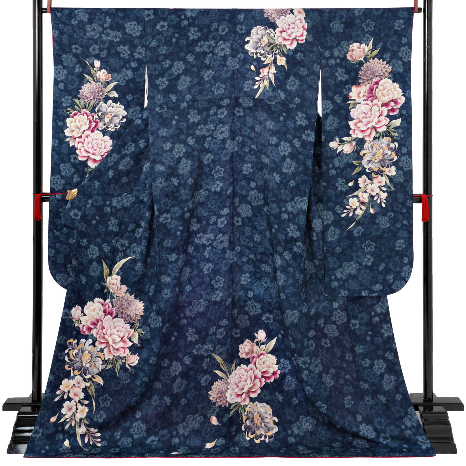 ブルー 菊牡丹（【振袖・袋帯・長襦袢のセット商品です】） | FURISODE