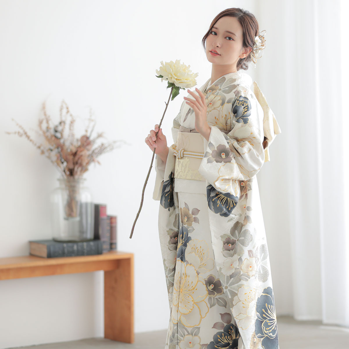 美品　桜柄の振袖 袋帯セット furisode-2018_01.jpg