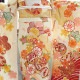 成人式振袖レンタル 薄黄色 波に扇面鞠と花（絹）