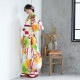 成人式振袖レンタル 白 立涌に桜楓(絹)(R1770)