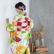 成人式振袖レンタル 白 立涌に桜楓(絹)(R1770)