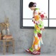 成人式振袖レンタル 白 立涌に桜楓(絹)(R1770)