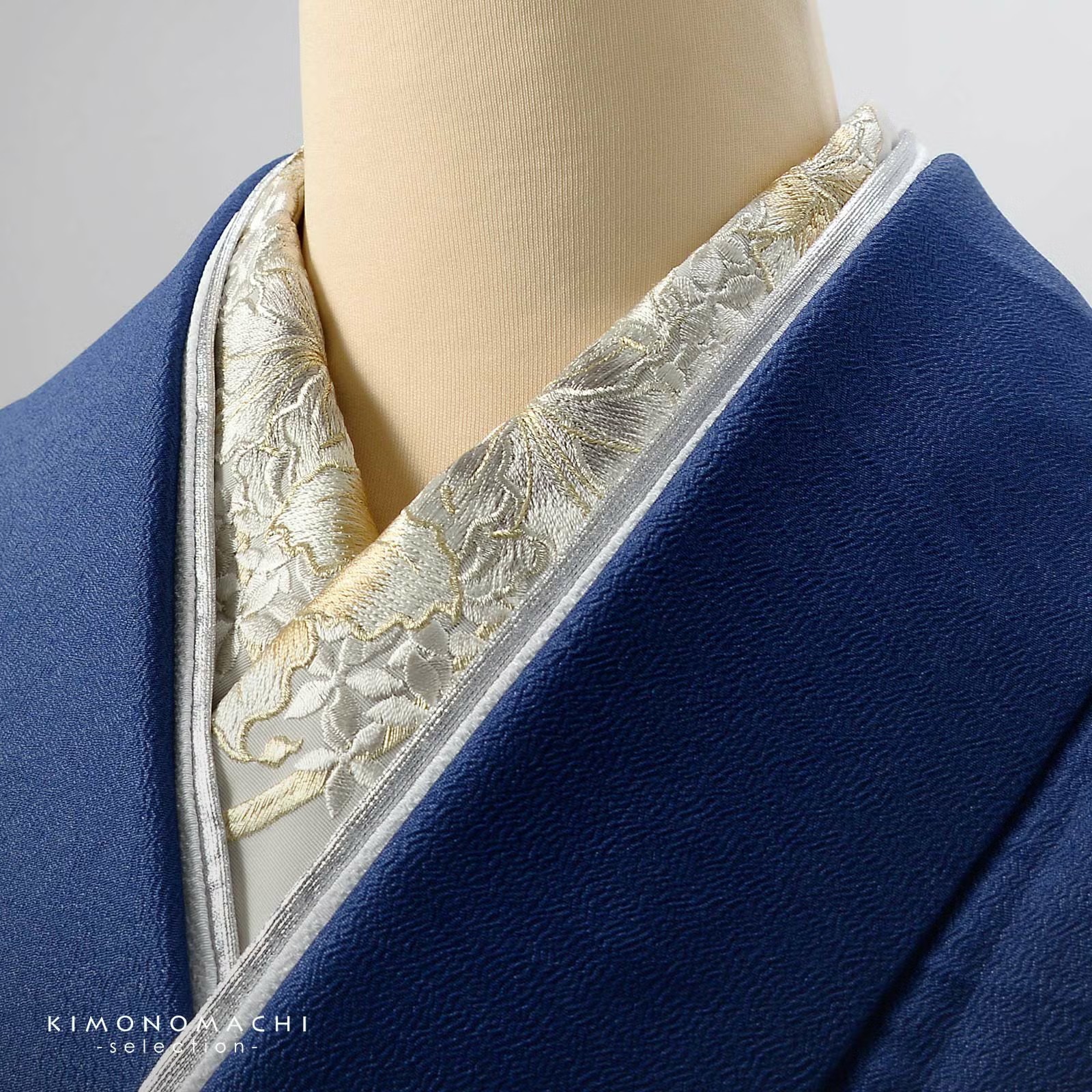 半衿 刺繍半衿 単品 silelly シルエリー「リリー グレージュ」日本製