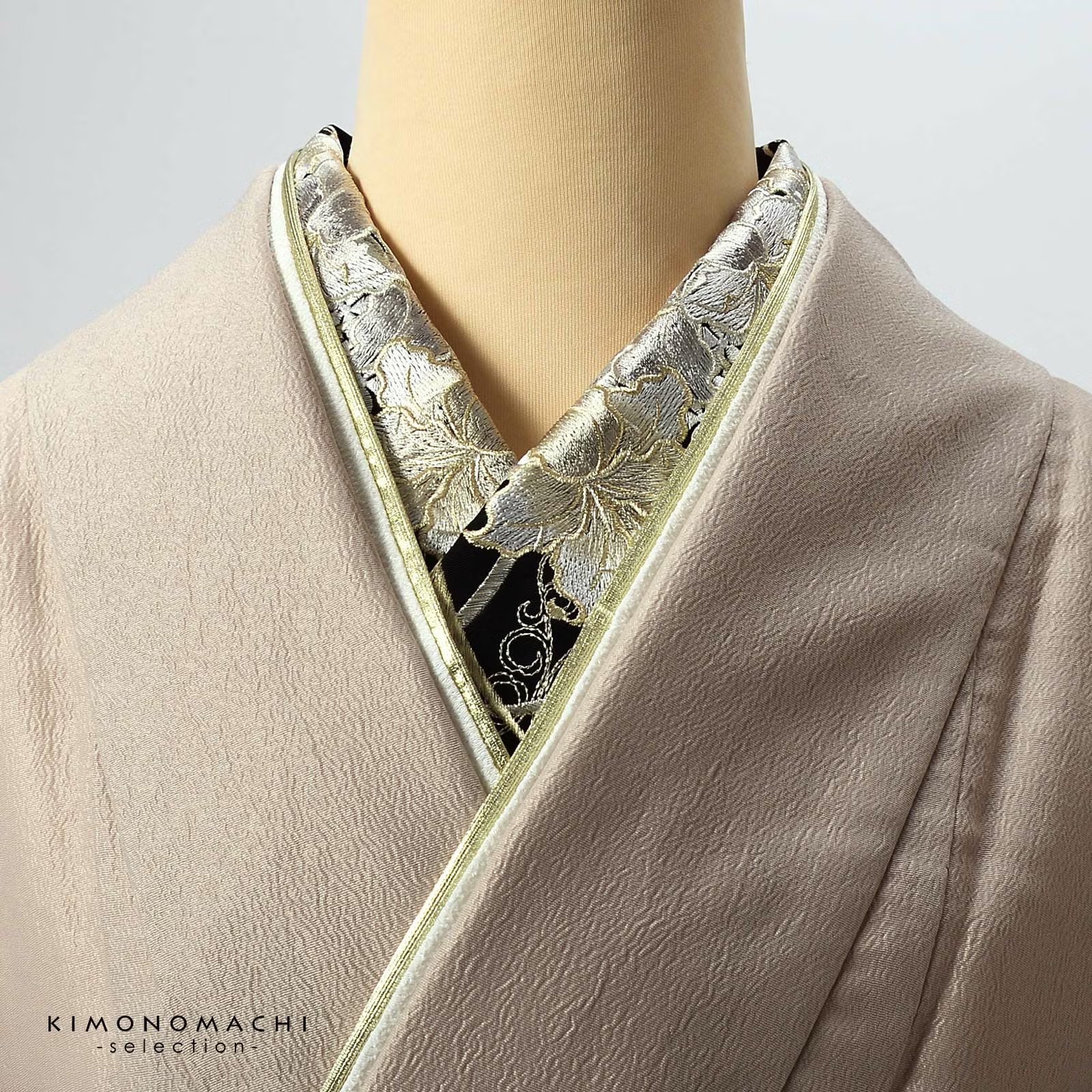 半衿 刺繍半衿 単品 silelly シルエリー「リリー ブラック」日本製