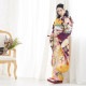成人式振袖レンタル オレンジ×紫 松竹梅桜藤に鶴(絹)