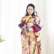 成人式振袖レンタル オレンジ×紫 松竹梅桜藤に鶴(絹)