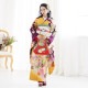成人式振袖レンタル オレンジ×紫 松竹梅桜藤に鶴(絹)
