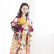 成人式振袖レンタル オレンジ×紫 松竹梅桜藤に鶴(絹)