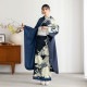 紺　牡丹に熨斗（【振袖・袋帯・長襦袢のセット商品】）