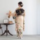 ジャパンスタイル　ライトアプリコット　菊に桜（【振袖・袋帯・長襦袢のセット商品】）