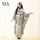 SIA グレー　百合に花丸文（【振袖・袋帯・長襦袢のセット商品です】）