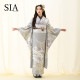 SIA グレー　百合に花丸文（【振袖・袋帯・長襦袢のセット商品です】）