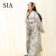 SIA グレー　百合に花丸文（【振袖・袋帯・長襦袢のセット商品です】）
