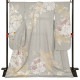 SIA グレー　百合に花丸文（【振袖・袋帯・長襦袢のセット商品です】）