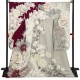 吉木千沙都 赤紫×グレー　百花孔雀の羽（【振袖・袋帯・長襦袢・小物のセット商品です】）