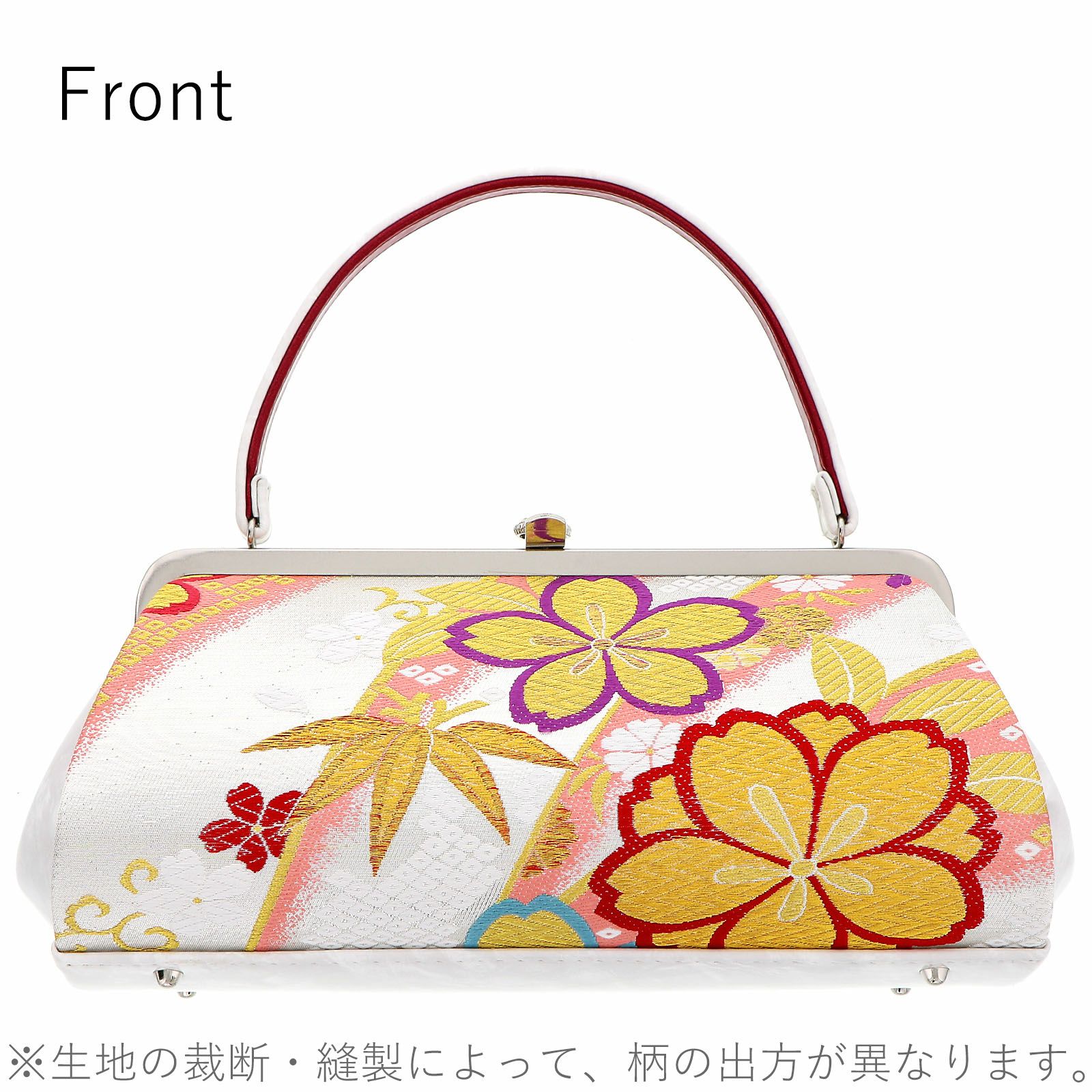 草履バッグセット 「シルバー 桜」 Fサイズ(M～Lサイズ相当