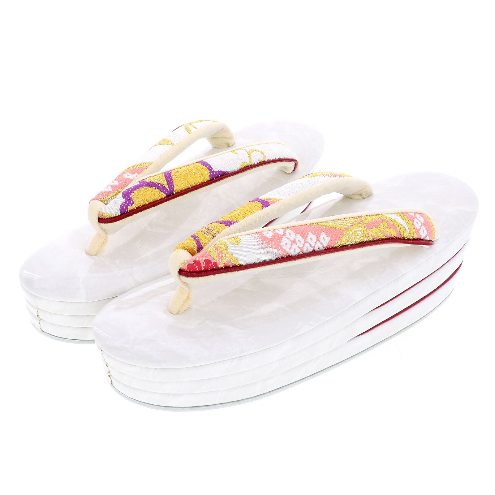 草履バッグセット 「シルバー 桜」 Fサイズ(M～Lサイズ相当