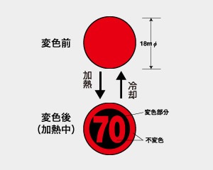 数字サーモワッペン WR-65 （可逆・1点式・変色温度65℃）