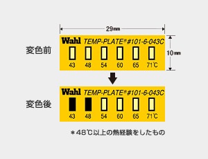 テンプ・プレート 真空用 101-6Vシリーズ(小型・6点式温度ラベル・不可逆タイプ)