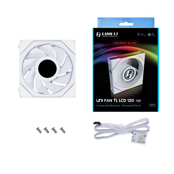 UNI FAN TL LCD120 REVERSE BLADE WT Single Pack UF-RS-TL120-LCD-1W [�z���C�g]