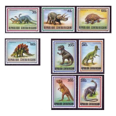3460 外国切手 中央アフリカ 1988年 恐竜 8種完 【公式通販】