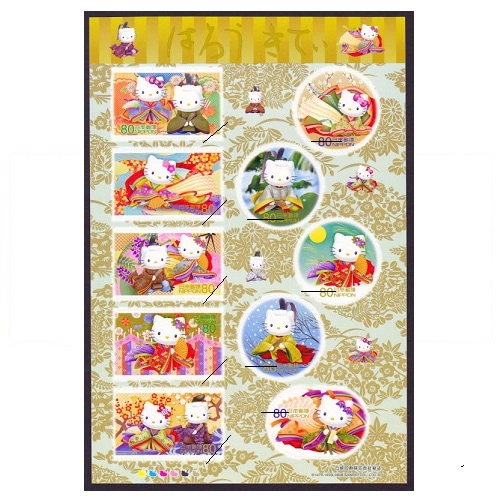 新品　グリーティング切手『はろうきてぃ　オリジナル根付けセット★切手無　限定販売 グリーティング切手「はろうきてぃ」等の発行 - 日本郵便