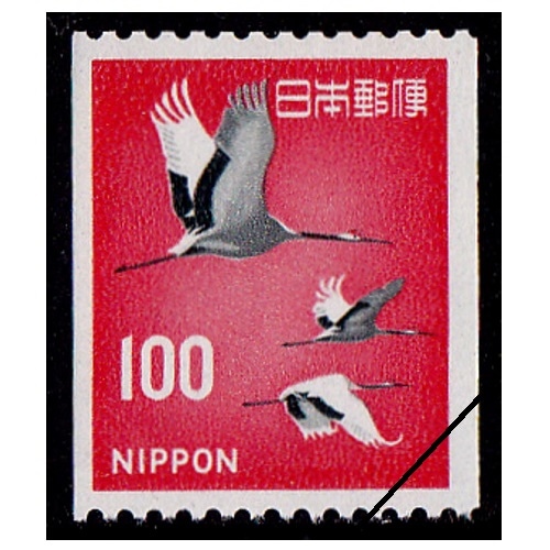 【使用済切手】普通切手　丹頂100円　100枚シート　昭和43年　1968年 第2次円単位】 丹頂（100円） | 通常切手（第1次昭和～現在）,第2