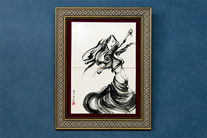 直筆陶墨画「超天眼差（ちょうてんがんさ）」 | 墨絵・陶墨画