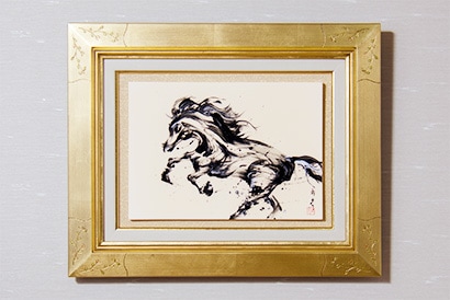 直筆陶墨画「風如即断（ふうじょそくだん）」 | 墨絵・陶墨画