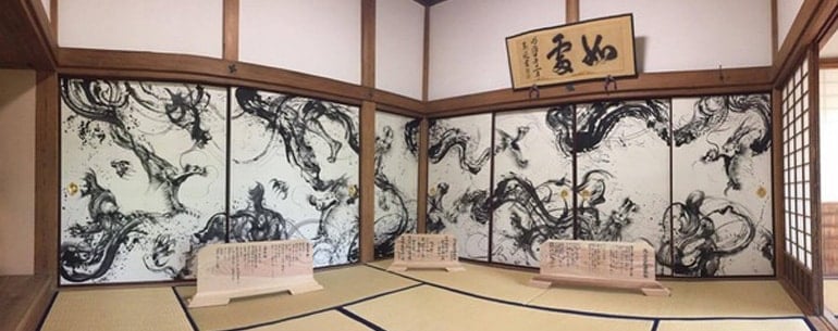 大分「正定寺」襖絵制作