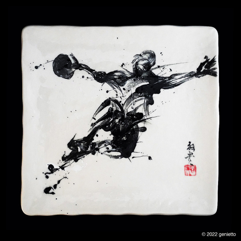 陶墨皿「スポーツ」 №0031