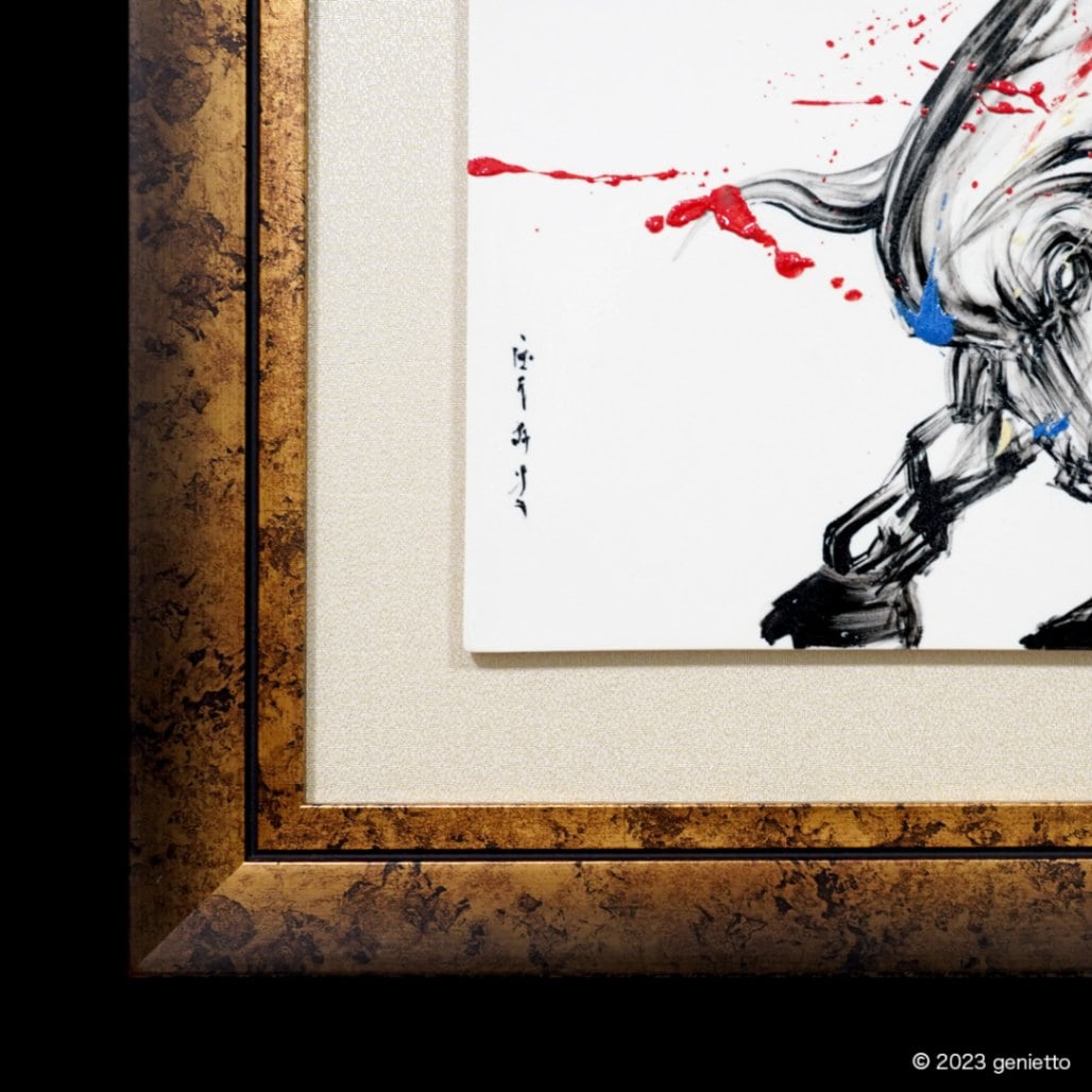 直筆陶墨画「剛気充溢」 | 墨絵・陶墨画アーティスト 西元祐貴 Yu-ki