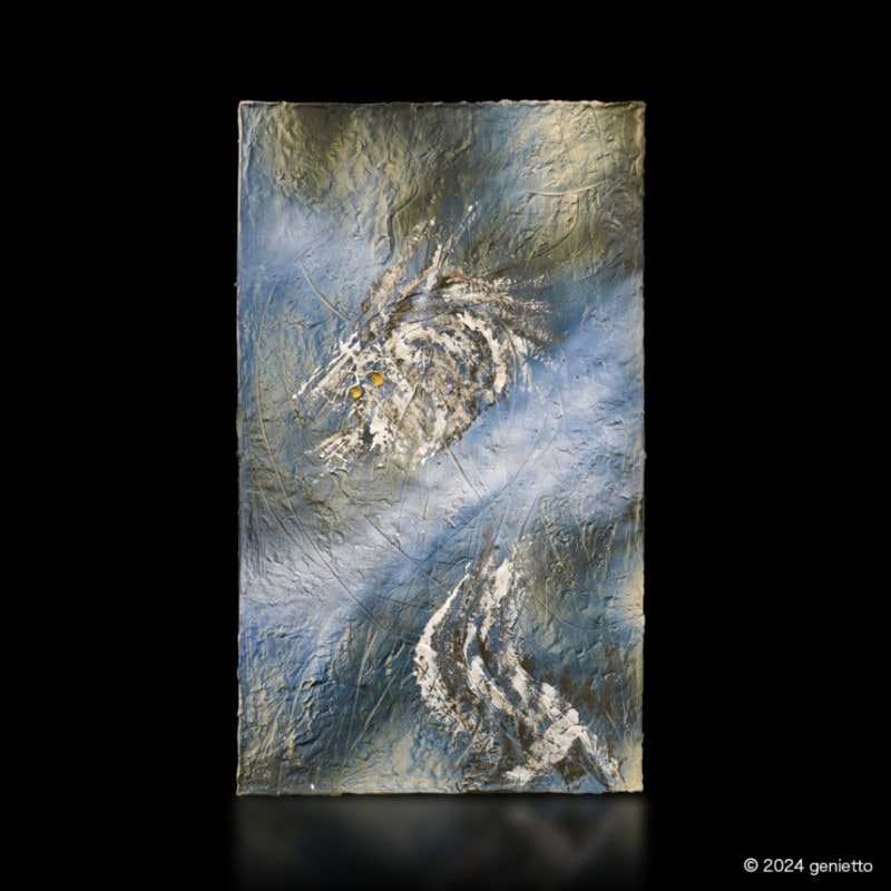 直筆陶墨画「雲外蒼龍」