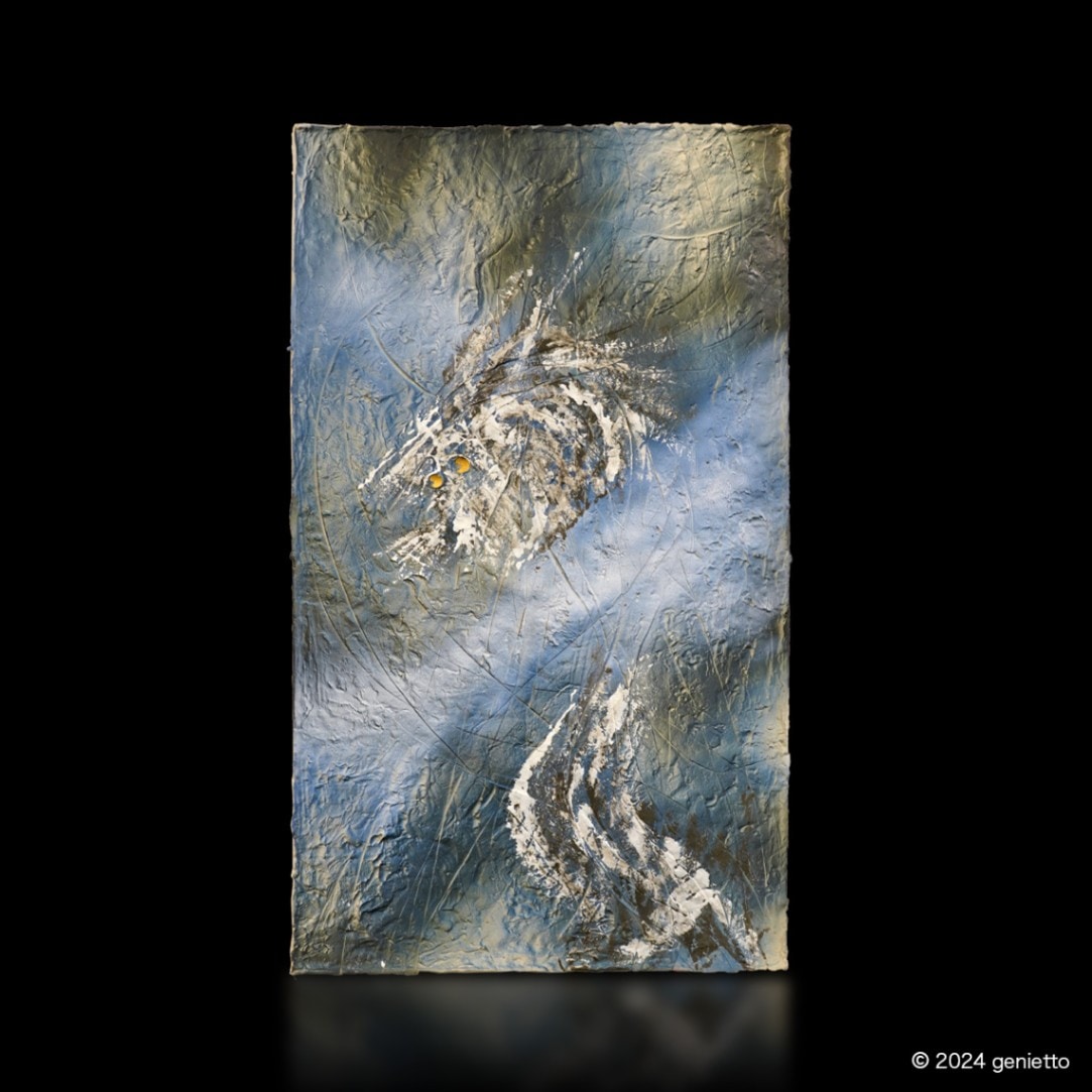 直筆陶墨画「雲外蒼龍」