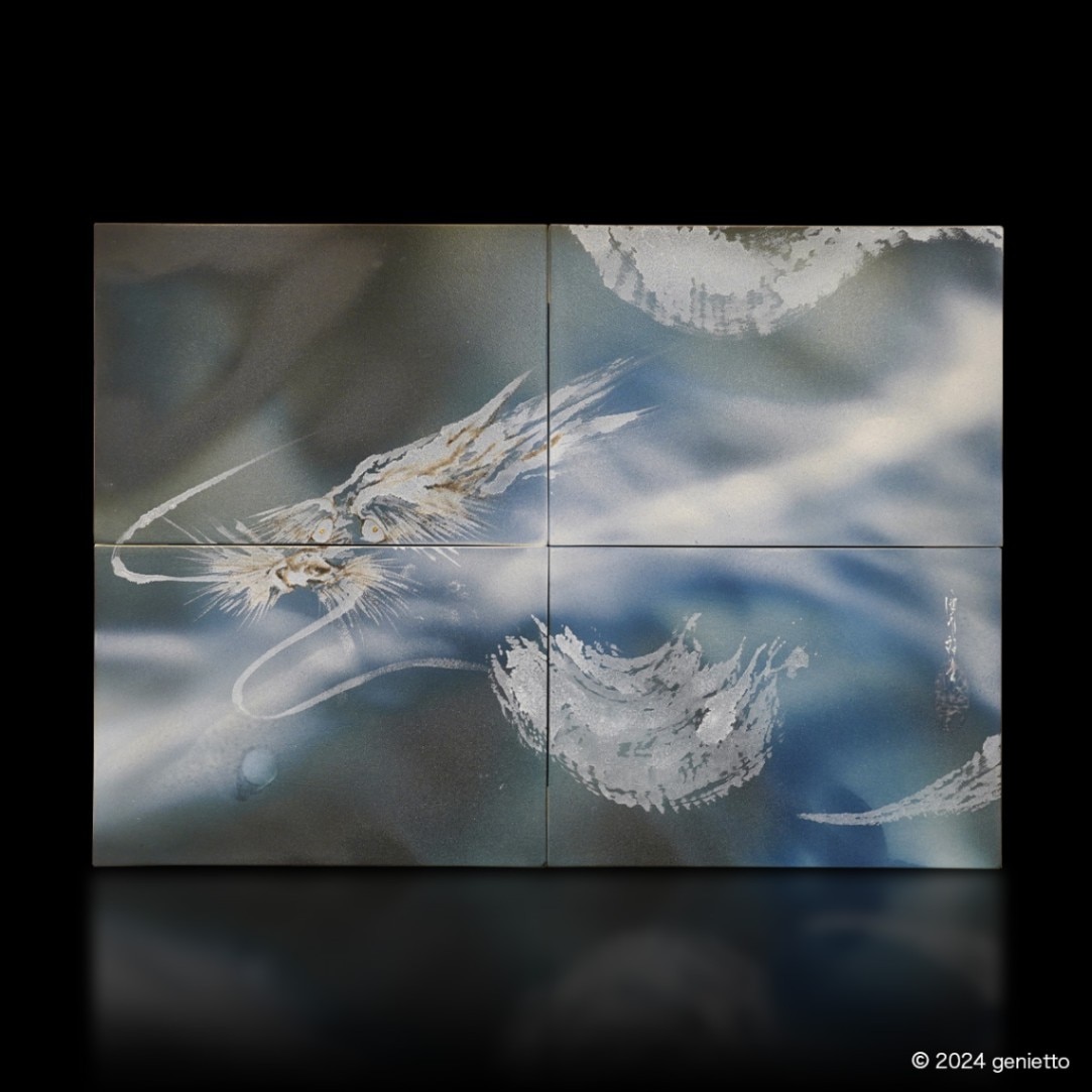 直筆陶墨画「銀雲調訓」 | 墨絵・陶墨画アーティスト 西元祐貴