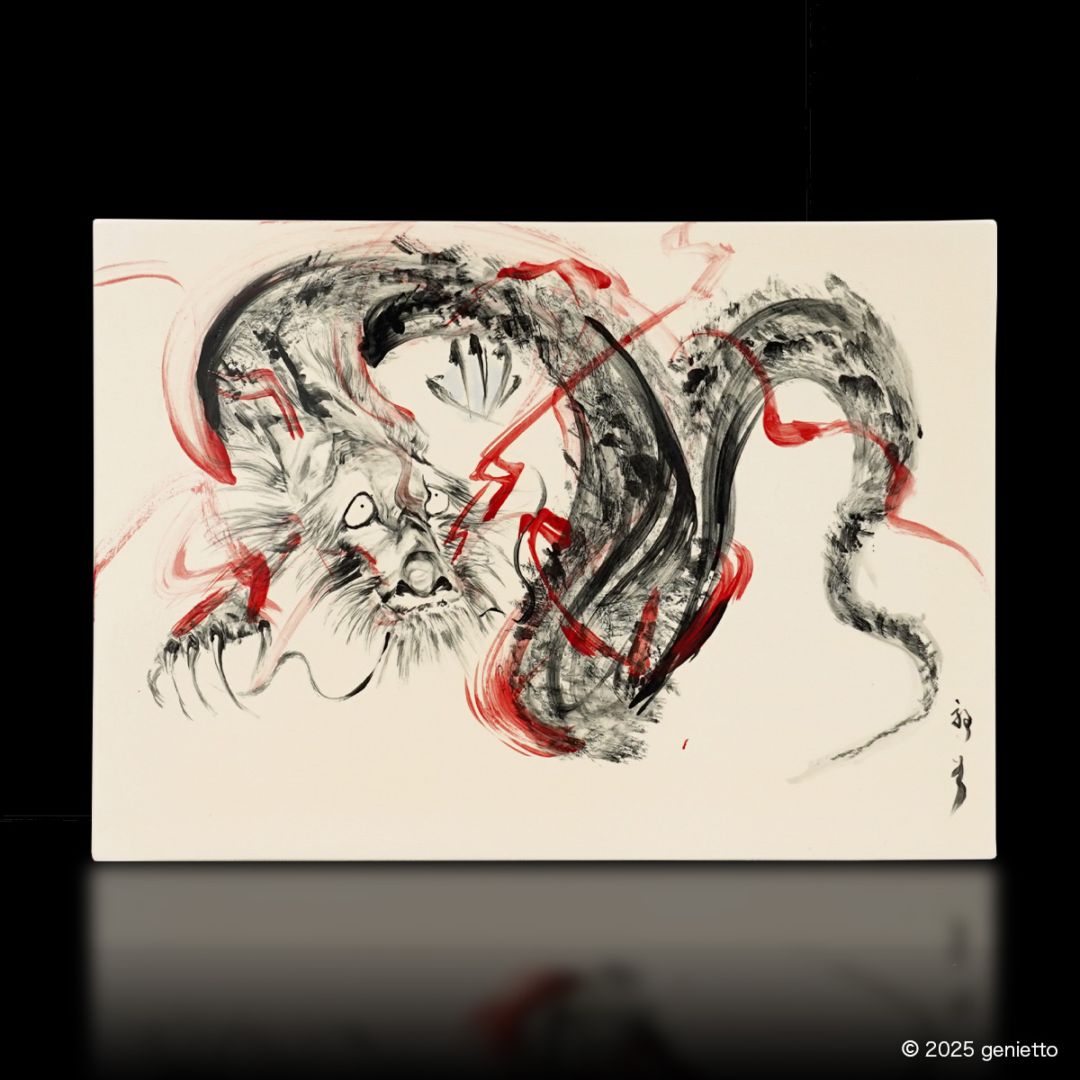 直筆陶墨画「汝穢焼尽」
