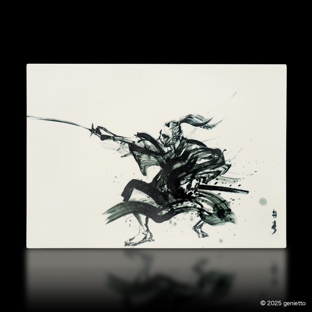 直筆陶墨画「秘剣燕反」