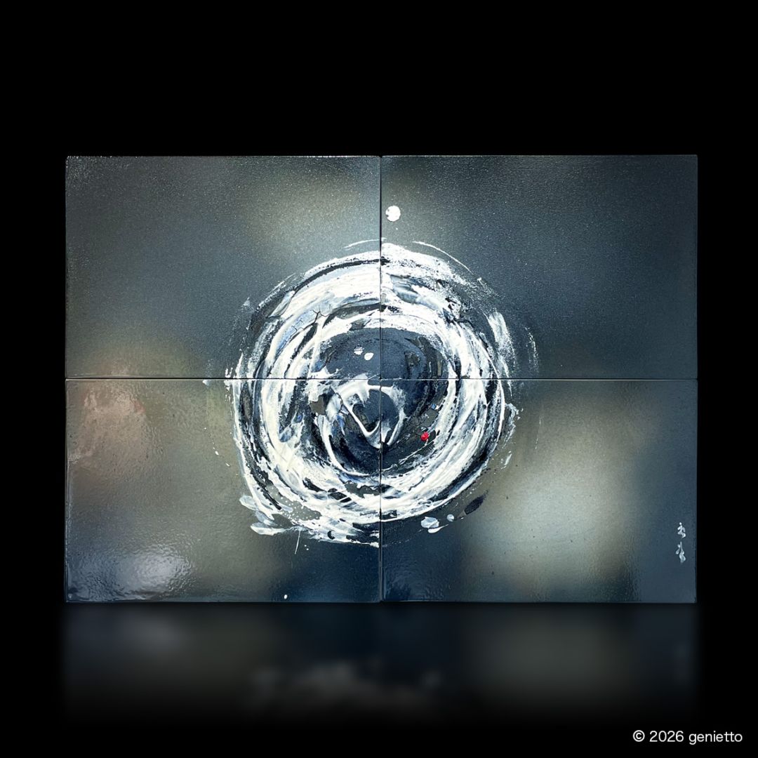 直筆陶墨画「Reincarnation」