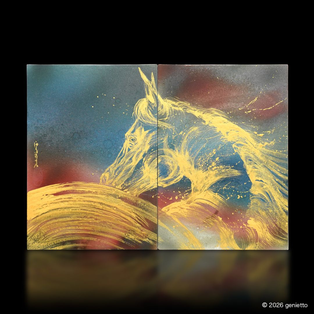 【新作】直筆陶墨画「聖焔忍駆」