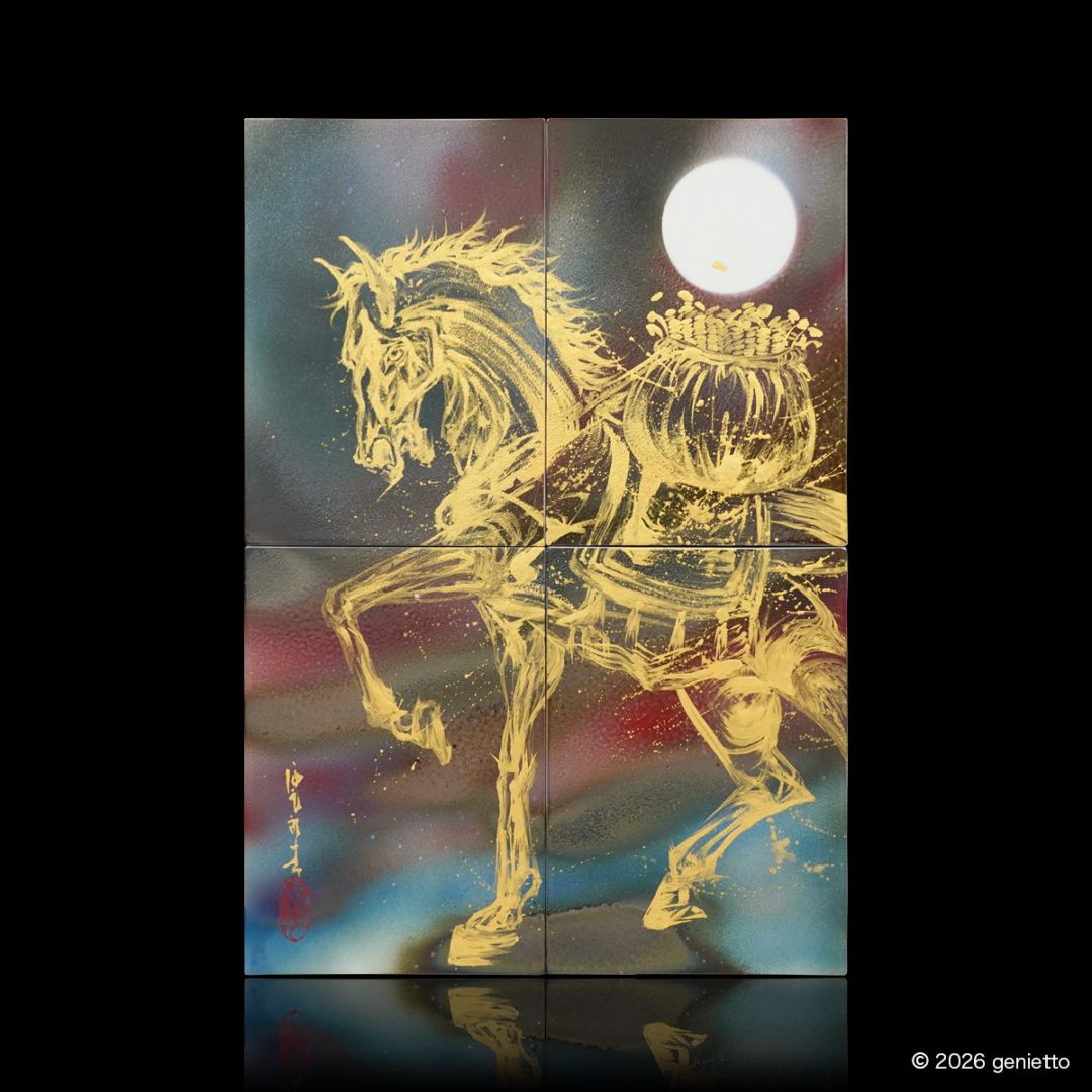 【新作】直筆陶墨画「金萬栄志」