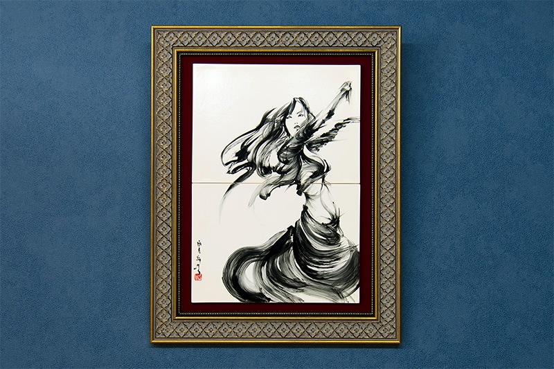 直筆陶墨画「超天眼差（ちょうてんがんさ）」 | 墨絵・陶墨画