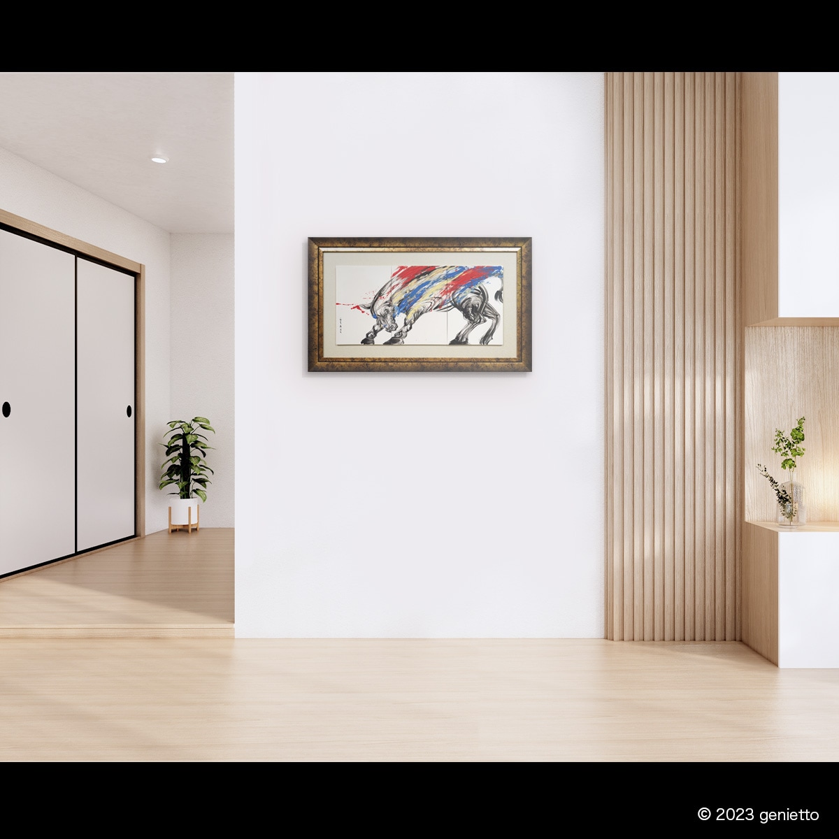 直筆陶墨画「剛気充溢」 | 墨絵・陶墨画アーティスト 西元祐貴 Yu-ki