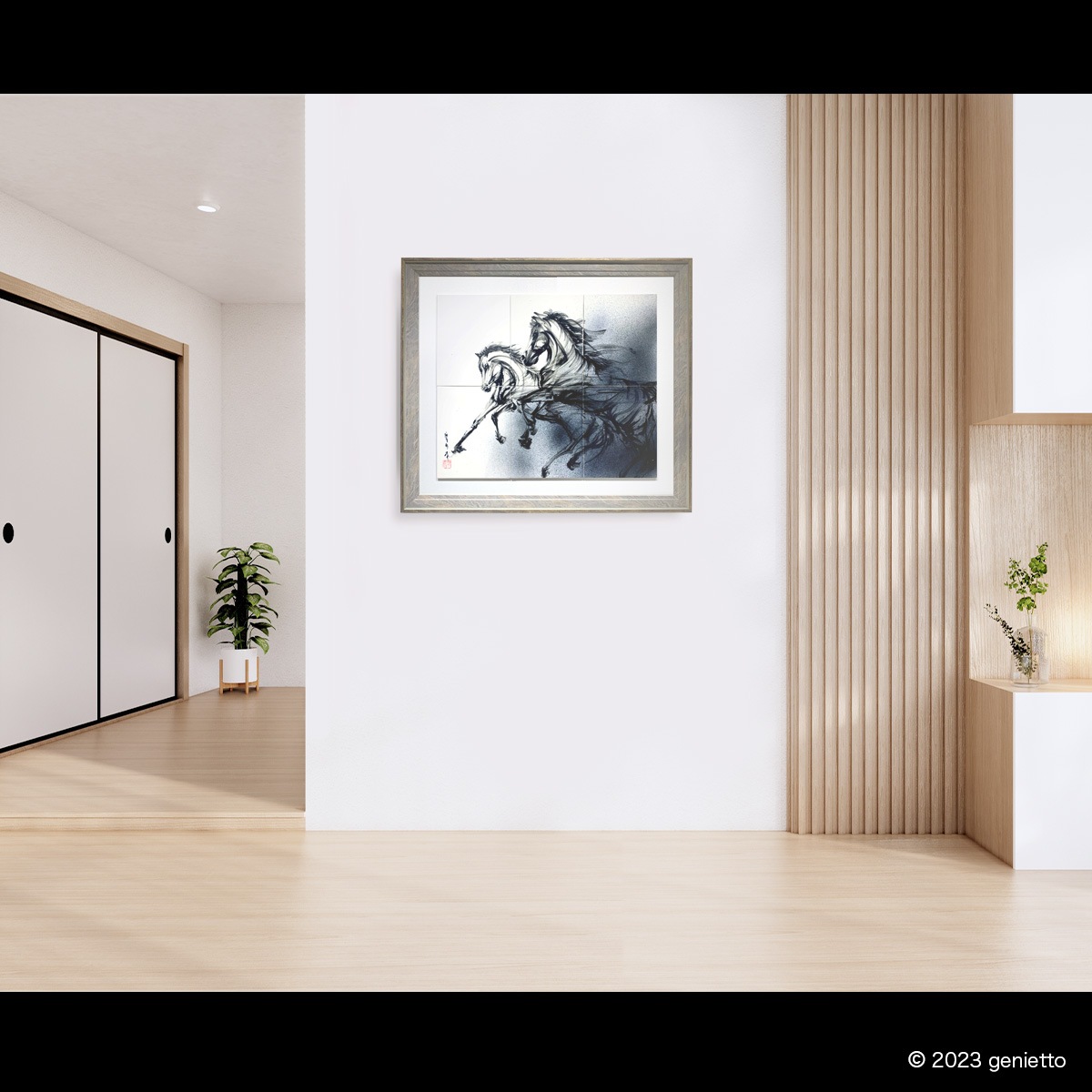 手描きの肖像画になります。 直筆陶墨画「憂忘嬉々」 | 墨絵・陶墨画アーティスト 西元祐貴
