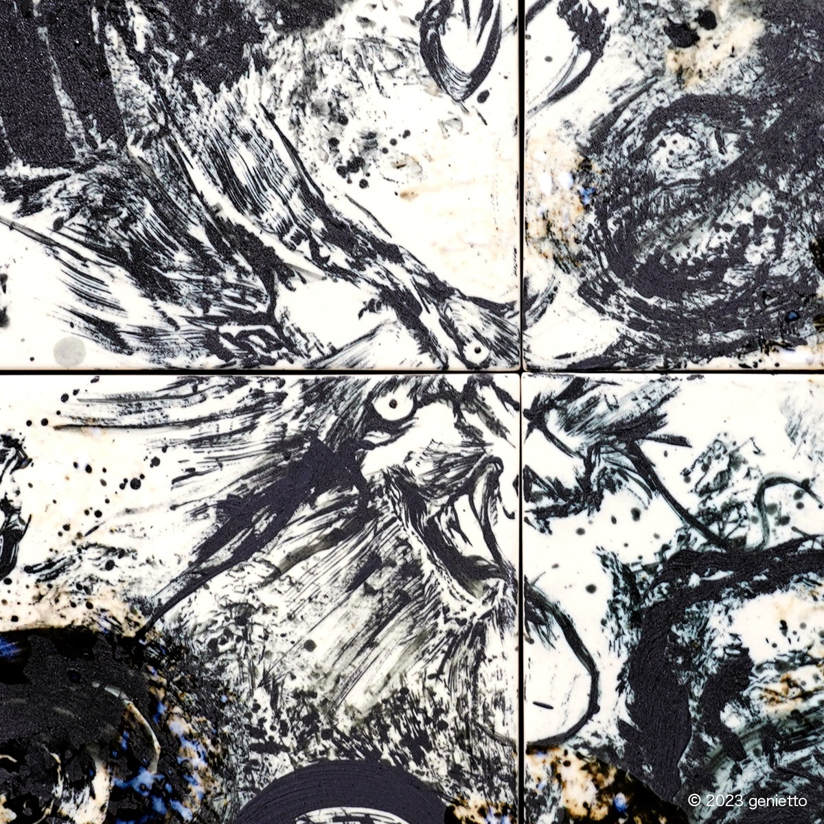 直筆陶墨画「和平調和」