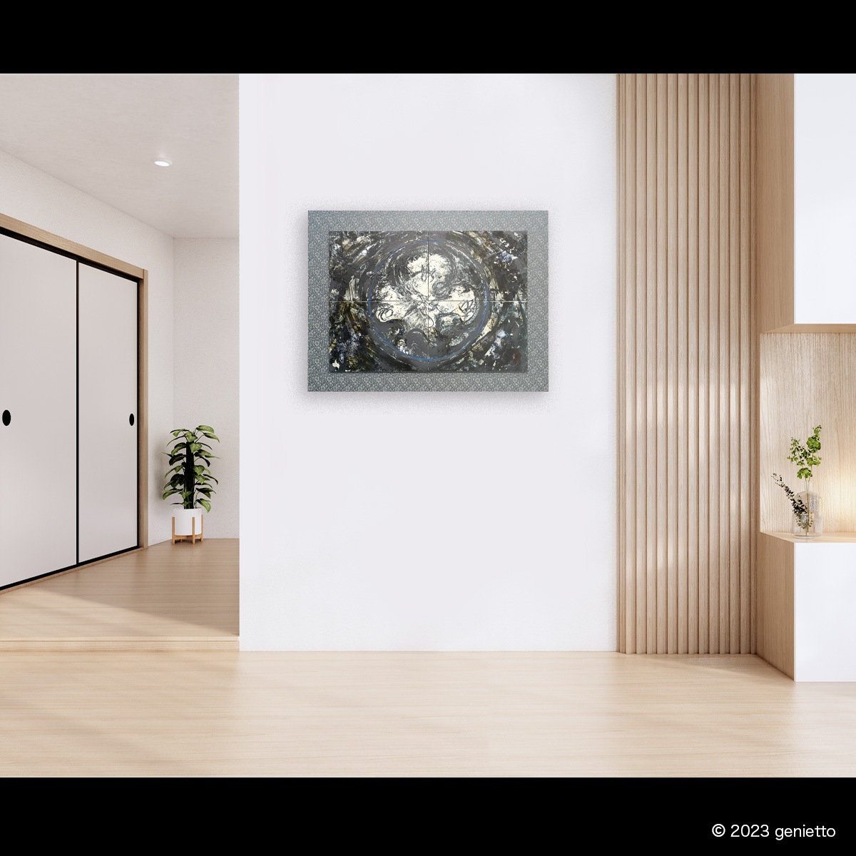 直筆陶墨画「和平調和」